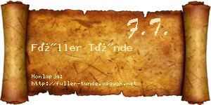 Füller Tünde névjegykártya